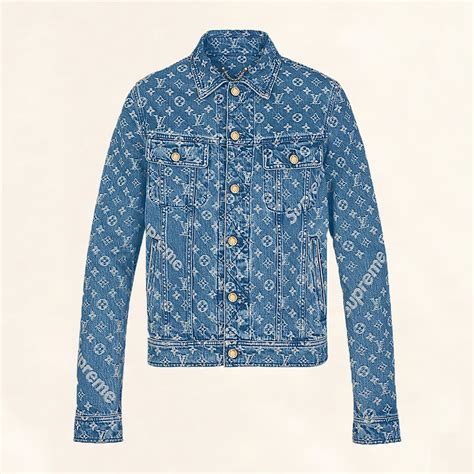 lv supreme denim jacket retail price|supreme louis vuitton trucker jacket.